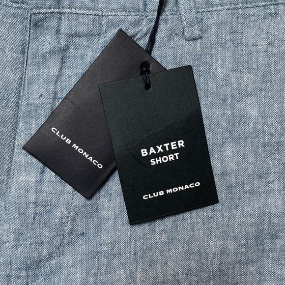 *Club Monaco* Baxter Chambray Linen 7" Shorts - Picture 11 of 13